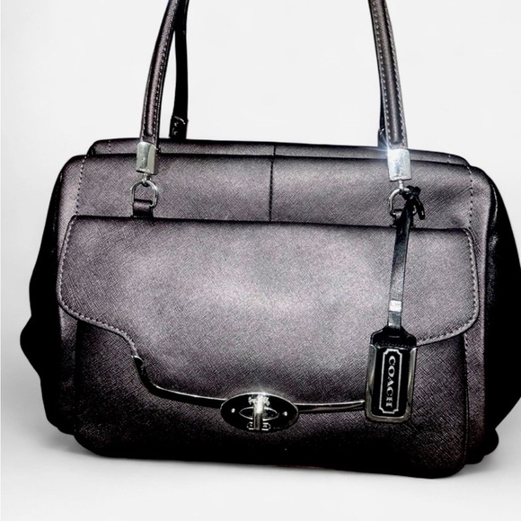 Coach Dark Gray Leather Satchel - Picture 1 of 9